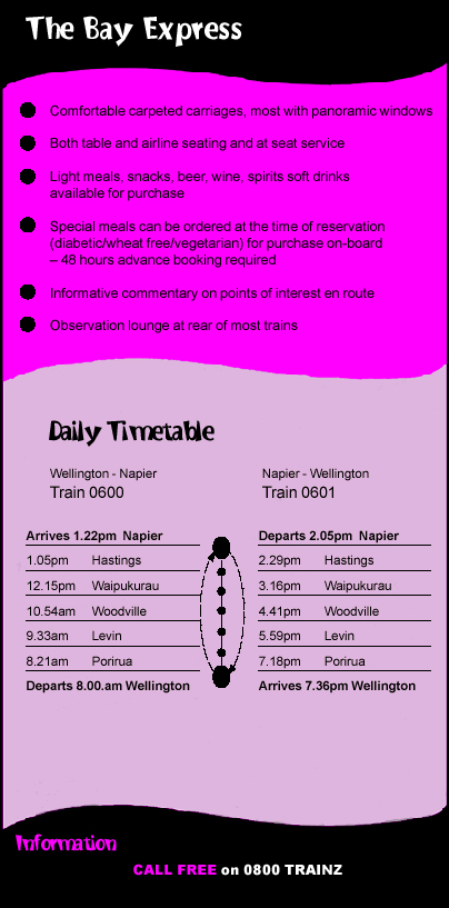 Bay Express Timetable